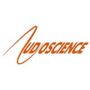AUDIOCIENCE logo in the orange italic font on white background, reflecting modernity and style in audio design.