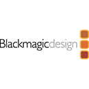Blackmagic Design logo, with three orange squares vertically aligned to the right of the word 'Blackmagic' in black sans-serif font and the word 'design' in a smaller, lighter font below.