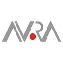 The image shows the logo of Avra, a broadcast technology company. The logo is a green circle with the letters "AVRA" in white in the center. The letters are thick and sans-serif, and are evenly spaced. The green circle is surrounded by a white border.