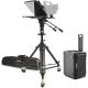 IKAN PT-4500-PEDESTAL PROFESSIONAL 15″ TELEPROMPTER, PEDESTAL & DOLLY TURNKEY W/ TRAVEL CASE