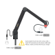YELLOWTEC YT3505-XLR ON AIR MICROPHONE ARM XS BLACK WITH XLR CONNECTORS INSTALLED 0425